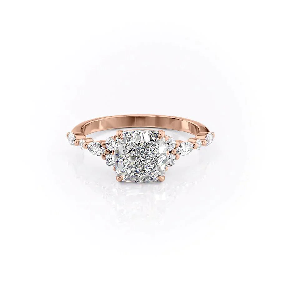 The Kristen Set With A 3 Carat Cushion Lab Diamond
