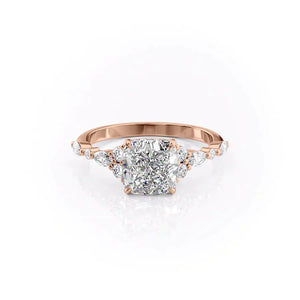 The Kristen Set With A 1 Carat Cushion Moissanite