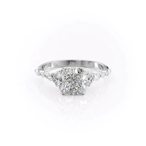 The Kristen Set With A 4.5 Carat Cushion Moissanite