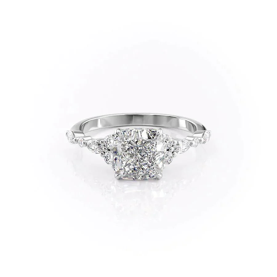 The Kristen Set With A 3 Carat Cushion Moissanite