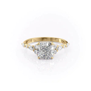 The Kristen Set With A 2.5 Carat Cushion Lab Diamond