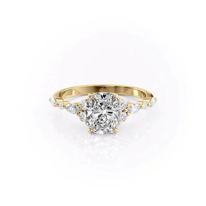 The Kristen Set With A 3 Carat Elongated Cushion Lab Diamond