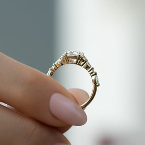 The Kristen Set With A 2 Carat Elongated Cushion Lab Diamond