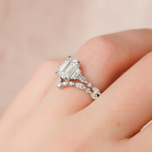 The Kristen Set With A 2 Carat Emerald Lab Diamond