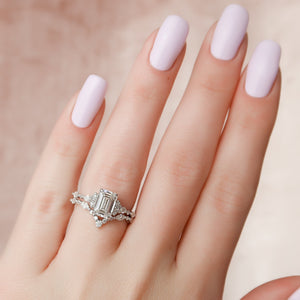 The Kristen Set With A 2 Carat Emerald Lab Diamond
