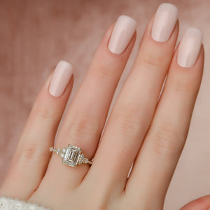 The Kristen Set With A 2 Carat Emerald Lab Diamond