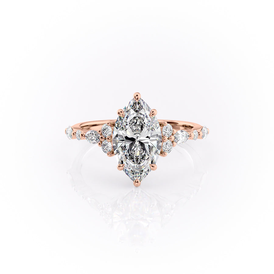 The Kristen Set With A 1.5 Carat Marquise Moissanite
