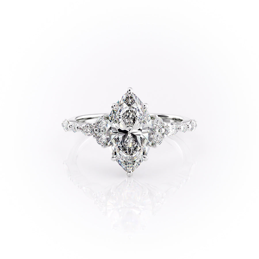The Kristen Set With A 3 Carat Marquise Moissanite