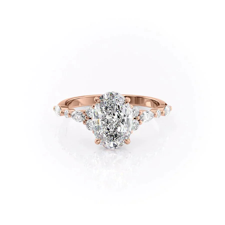The Kristen Set With A 5 Carat Oval Moissanite