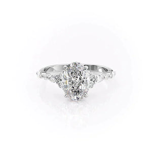 The Kristen Set With A 4.5 Carat Oval Moissanite