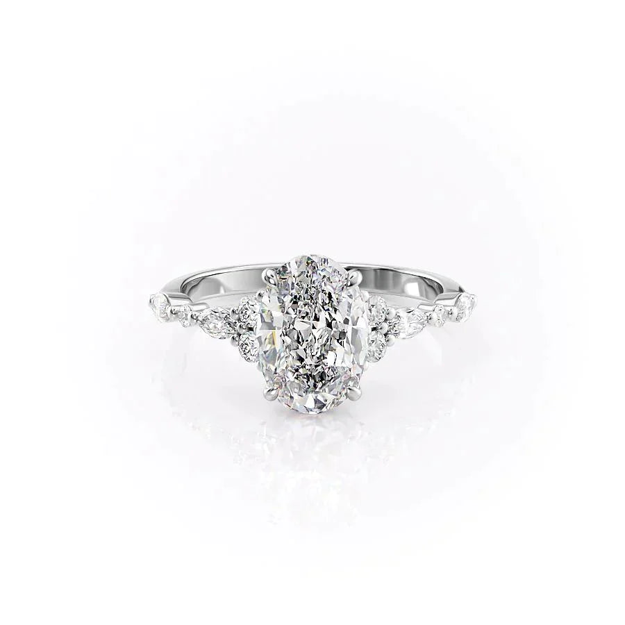 The Kristen Set With A 4 Carat Oval Moissanite