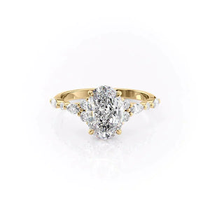 The Kristen Set With A 3.5 Carat Oval Moissanite