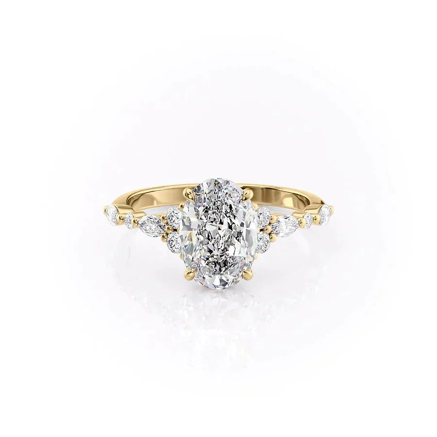 The Kristen Set With A 1 Carat Oval Moissanite