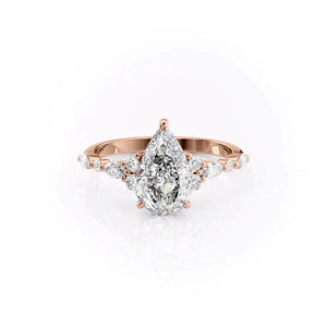 The Kristen Set With A 4.5 Carat Pear Moissanite