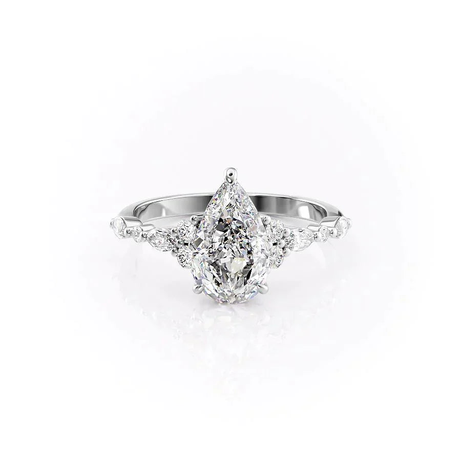 The Kristen Set With A 5 Carat Pear Moissanite