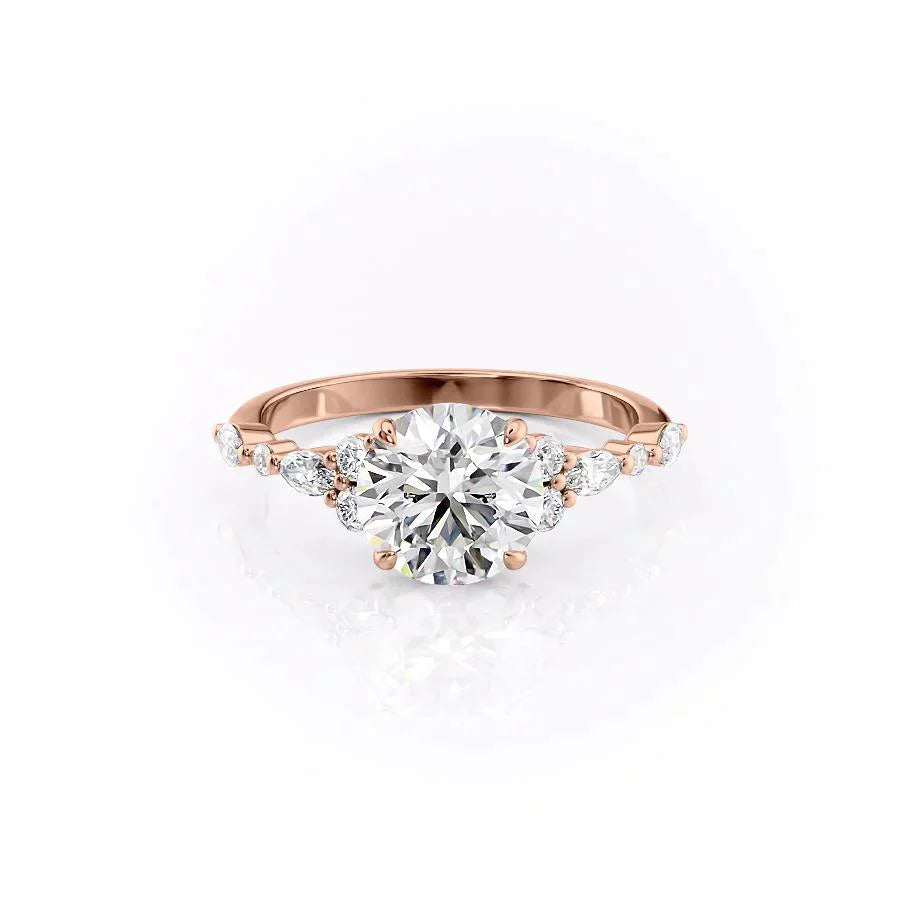 The Kristen Set With A 2.5 Carat Round Moissanite