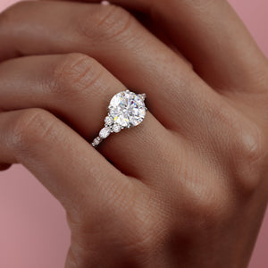 The Kristen Set With A 3 Carat Round Lab Diamond