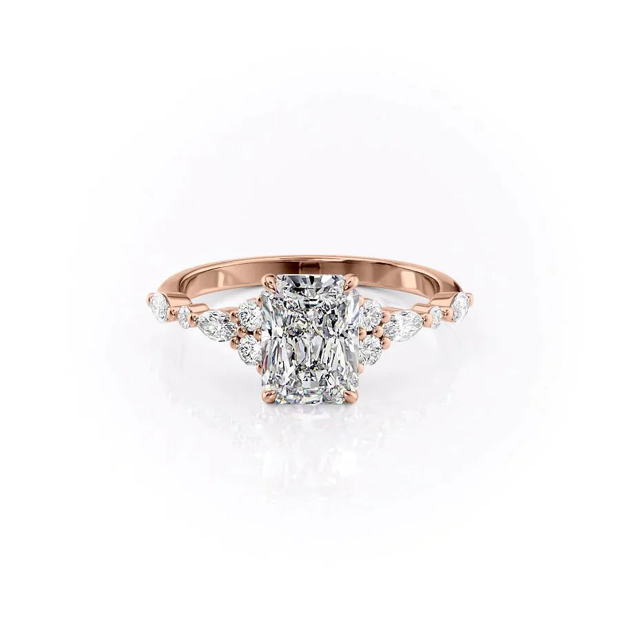 The Kristen Set With A 5 Carat Radiant Moissanite