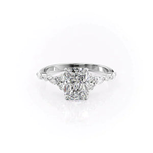 The Kristen Set With A 3 Carat Radiant Moissanite
