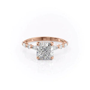 The Lindsey Set With A 3.5 Carat Cushion Moissanite