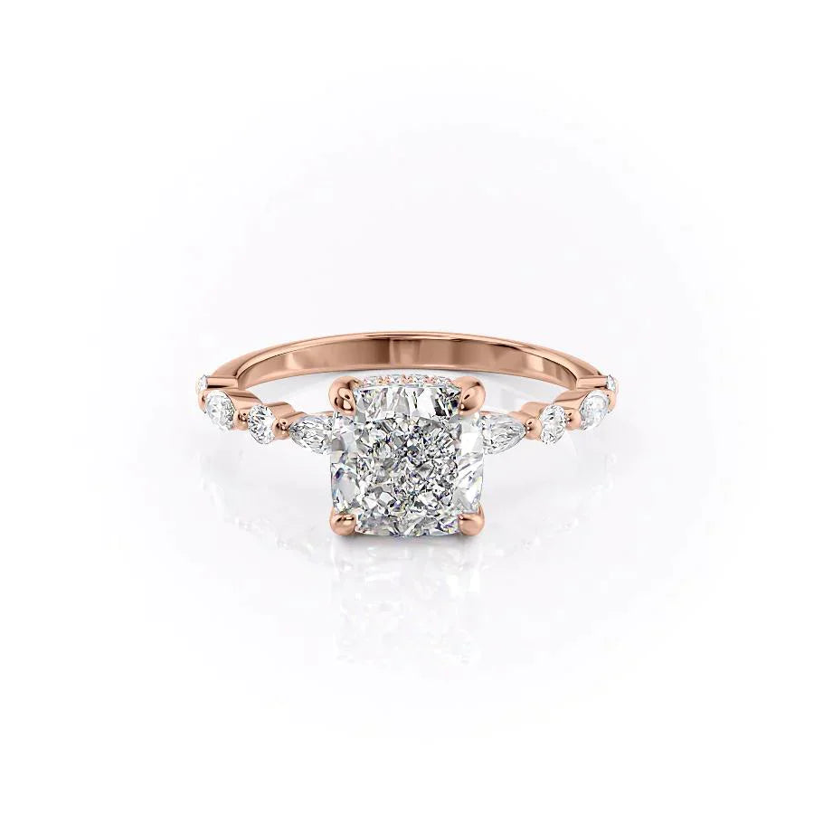 The Lindsey Set With A 3 Carat Cushion Moissanite