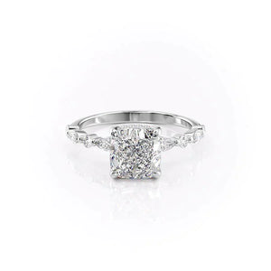 The Lindsey Set With A 5 Carat Cushion Moissanite