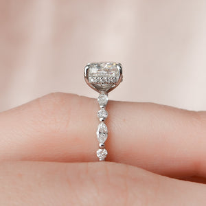 The Lindsey Set With A 2 Carat Cushion Lab Diamond