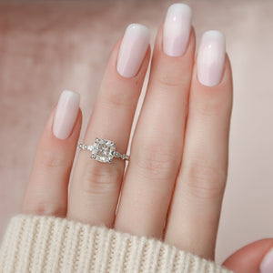 The Lindsey Set With A 2 Carat Cushion Moissanite