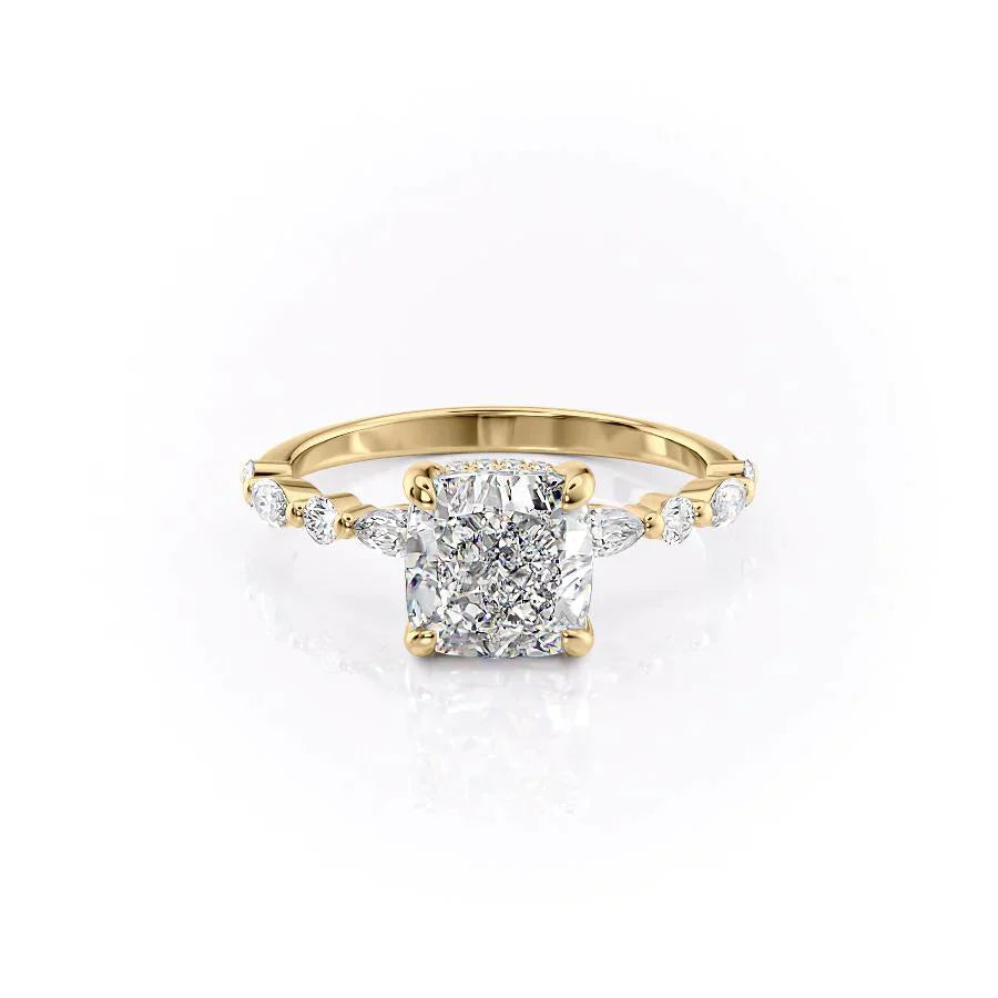 The Lindsey Set With A 3.5 Carat Cushion Moissanite