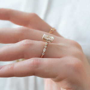 The Lindsey Set With A 2 Carat Elongated Cushion Lab Diamond