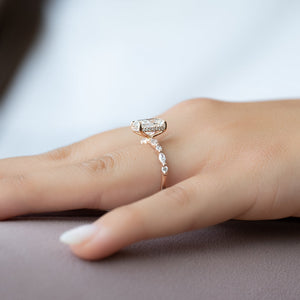 The Lindsey Set With A 2 Carat Elongated Cushion Lab Diamond