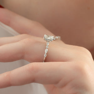 The Lindsey Set With A 2 Carat Elongated Cushion Moissanite