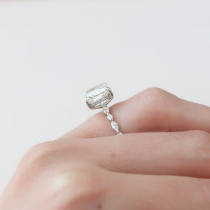 The Lindsey Set With A 2 Carat Elongated Cushion Moissanite