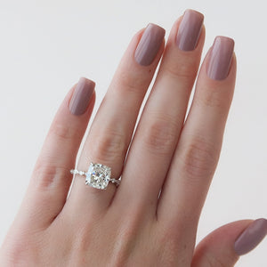 The Lindsey Set With A 2 Carat Elongated Cushion Moissanite