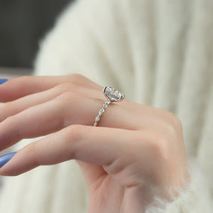 The Lindsey Set With A 2 Carat Elongated Cushion Moissanite