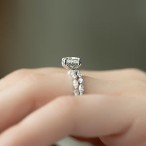 The Lindsey Set With A 2 Carat Elongated Cushion Moissanite