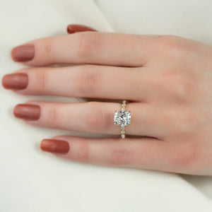 The Lindsey Set With A 2 Carat Elongated Cushion Moissanite