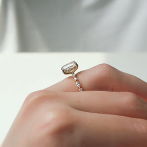 The Lindsey Set With A 2 Carat Elongated Cushion Moissanite