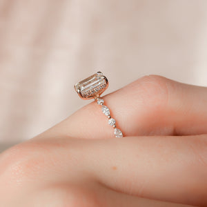 The Lindsey Set With A 3 Carat Emerald Lab Diamond