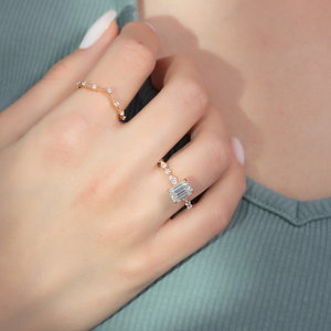 The Lindsey Set With A 3 Carat Emerald Lab Diamond