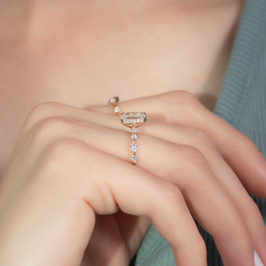 The Lindsey Set With A 3 Carat Emerald Lab Diamond