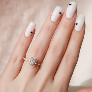 The Lindsey Set With A 3 Carat Emerald Lab Diamond
