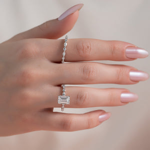 The Lindsey Set With A 2 Carat Emerald Lab Diamond