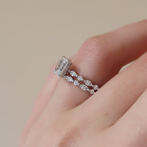 The Lindsey Set With A 2 Carat Emerald Lab Diamond