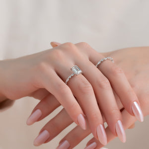 The Lindsey Set With A 2 Carat Emerald Lab Diamond