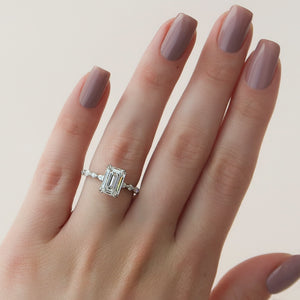 The Lindsey Set With A 2 Carat Emerald Lab Diamond