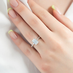 The Lindsey Set With A 2 Carat Emerald Lab Diamond