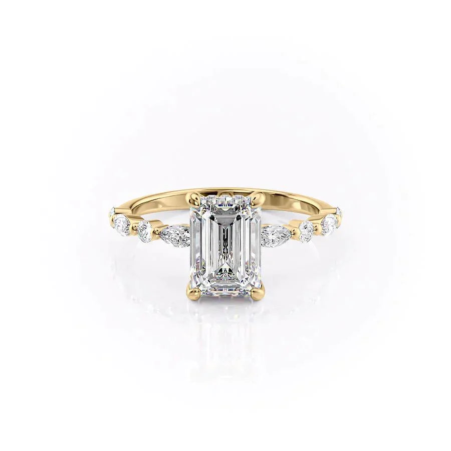 The Lindsey Set With A 3 Carat Emerald Lab Diamond