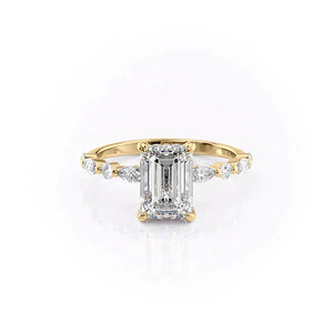 The Lindsey Set With A 3 Carat Emerald Lab Diamond