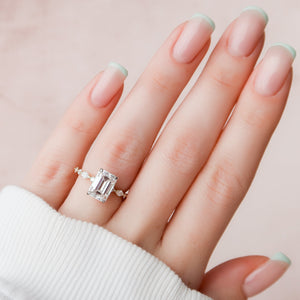 The Lindsey Set With A 3 Carat Emerald Lab Diamond